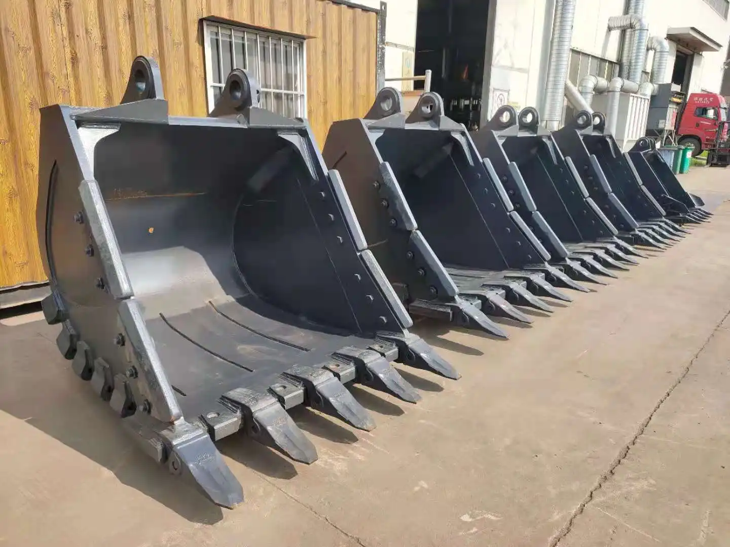 Different types of buckets for excavators